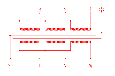 Three Phase Power Transformer Draw